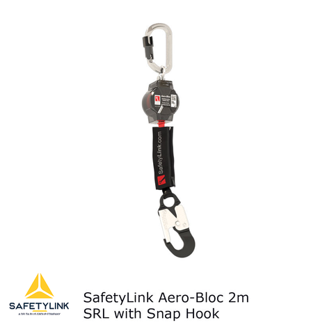 SRL Aero-Bloc Self Retracting Lifeline 2m with Snap Hook