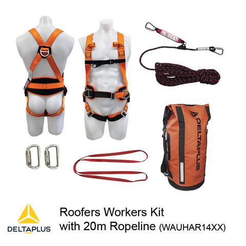 Roof Workers Kit with Harness DP_WAUHAR14XX & 20m Rope Line